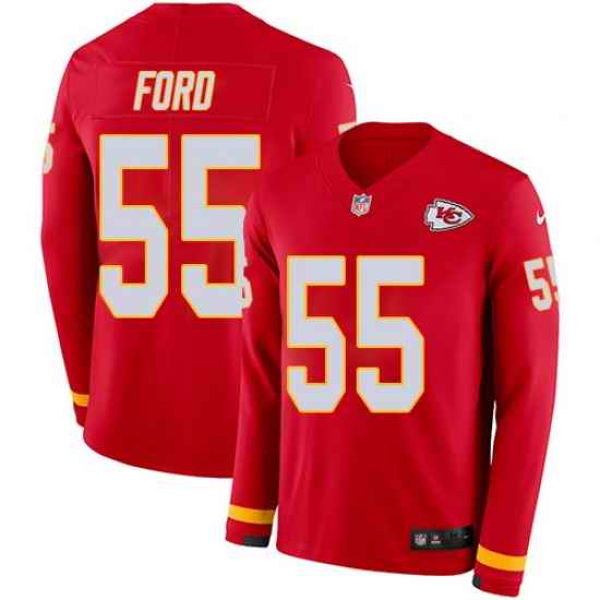 Nike Chiefs #55 Dee Ford Red Team Color Men Stitched NFL Limited Therma Long Sleeve Jersey